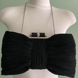 Purse black bow silver accent design beautiful